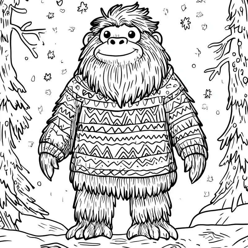 Colorful children's coloring book pages featuring Bigfoot safety stories