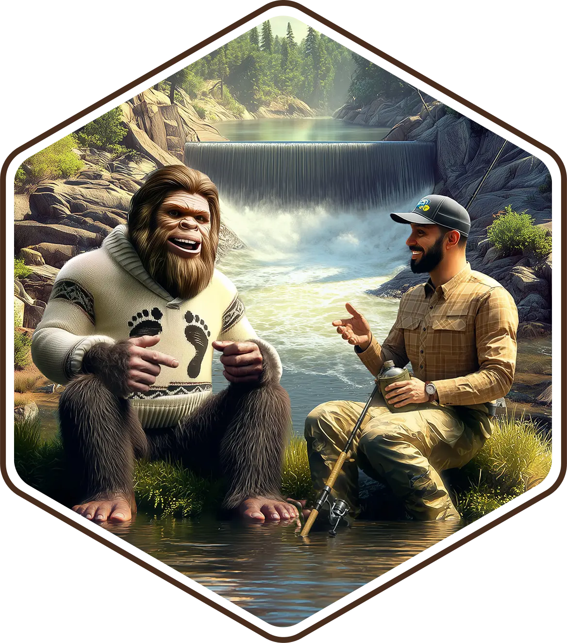 Bigfoot character inviting partnership to help save lives