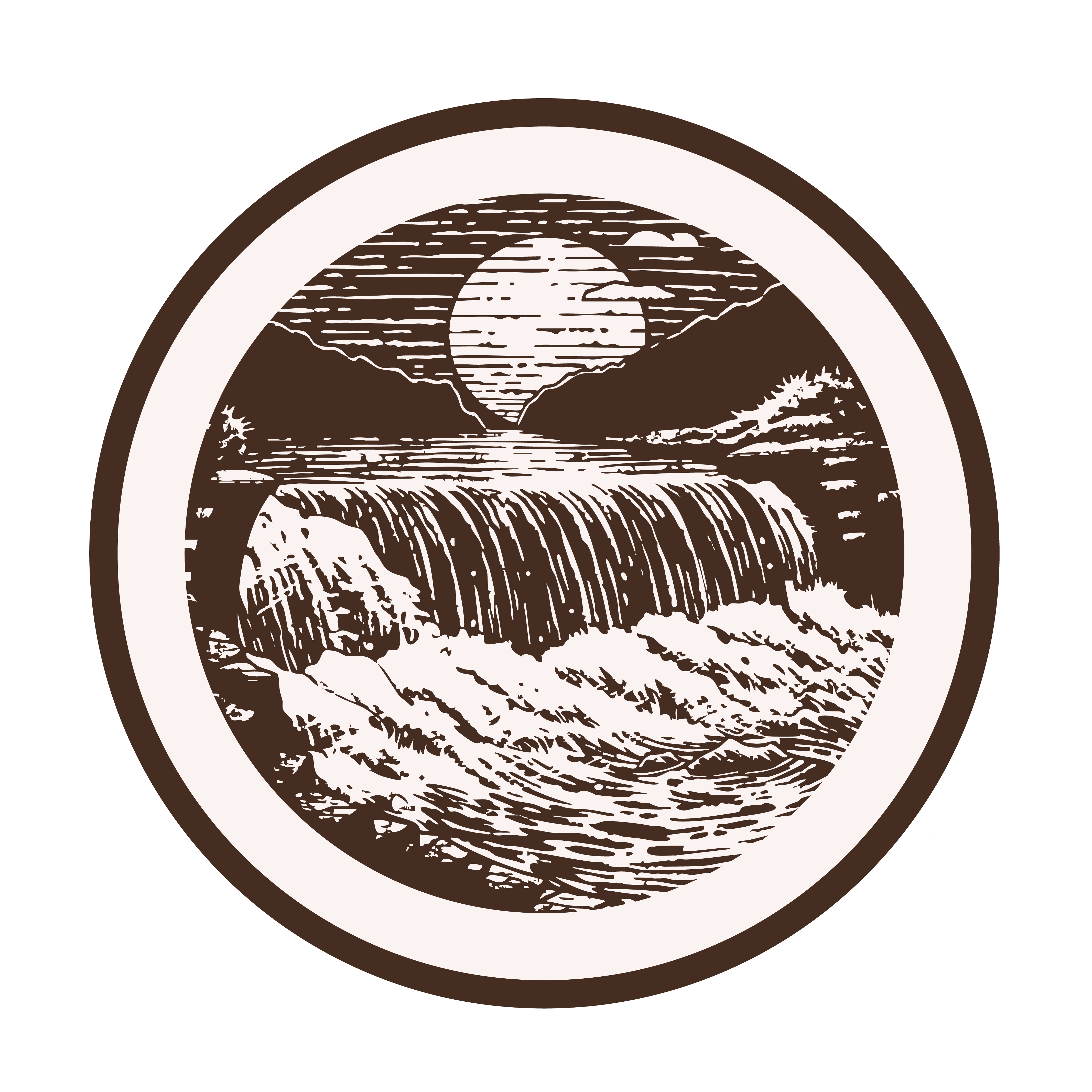 Mountain and forest icon representing outdoor content integration