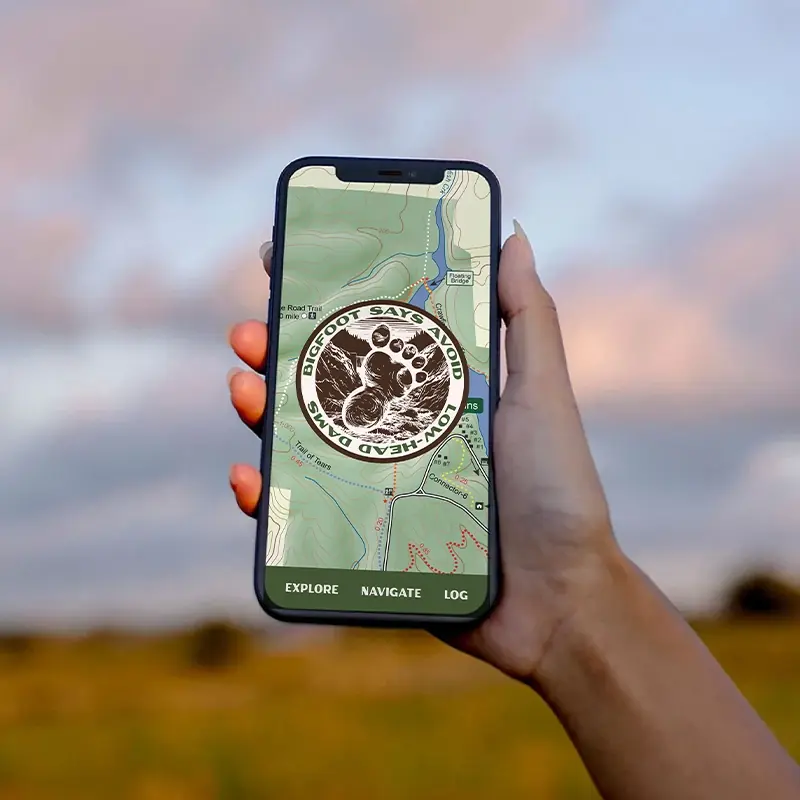 Mobile phone displaying the Bigfoot safety app interface